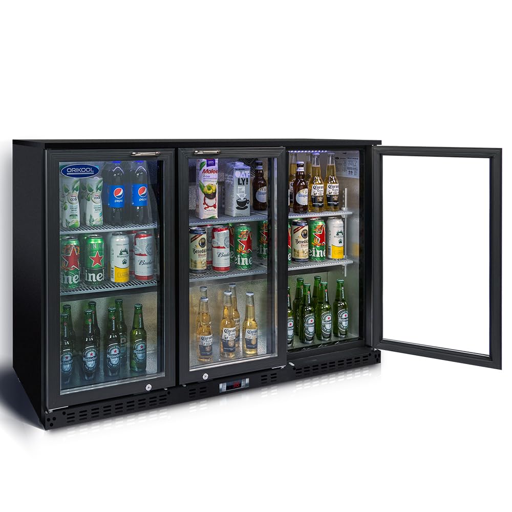 Mikibama Beverage Refrigerators Cooler 53 Inch 3 Glass Door Back Bar, 480 Cans Commercial Display Bar Fridge For Beer Wine And Drink 11.3 Cu.Ft | Fridge.com