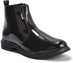 Men’s Chelsea Boots with One Side Chain | Durable Sole, Trendy Design, Ideal for Casual & Formal Occasions| Complimentary Shoe Bag, Shoe Horn & Shine kit