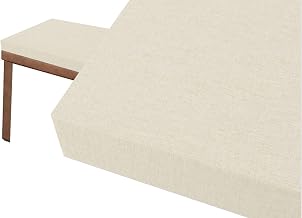 Custom Bench Cushion, 5 cm Thick Outdoor Bench Cushion for Indoor Seat Furniture, Sponge Filling, Garden with Removable Non-Slip Cover (Beige, 90 x 33 cm)