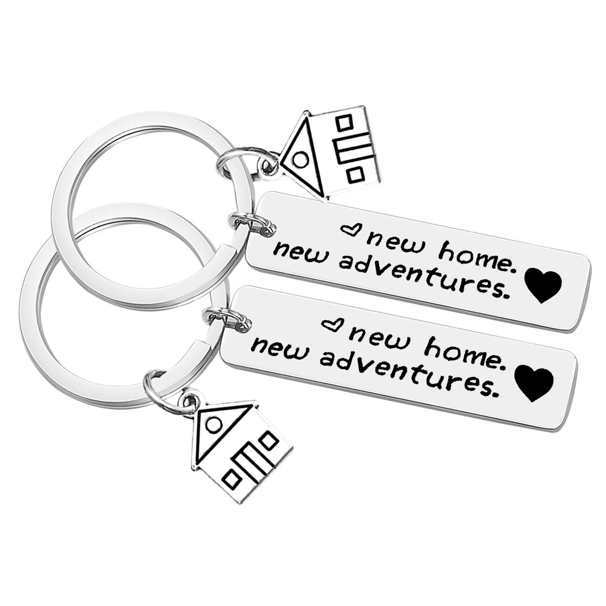 Huwujiu Unisex Silver4 For New Home Keyring Set Housewarming Gift For New Homeowner Couples First Home Gift New House Keyring Gifts Moving In Keyring For New Home Owners Realtor Closing Gifts