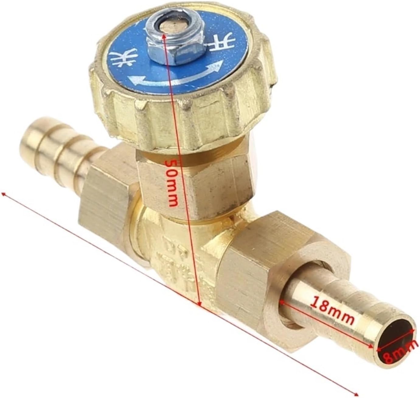 1pcs Brass Propane Butane Gas Adjuster, Barbed Spigots, Brass Needle Valve, 10mm(8mm)