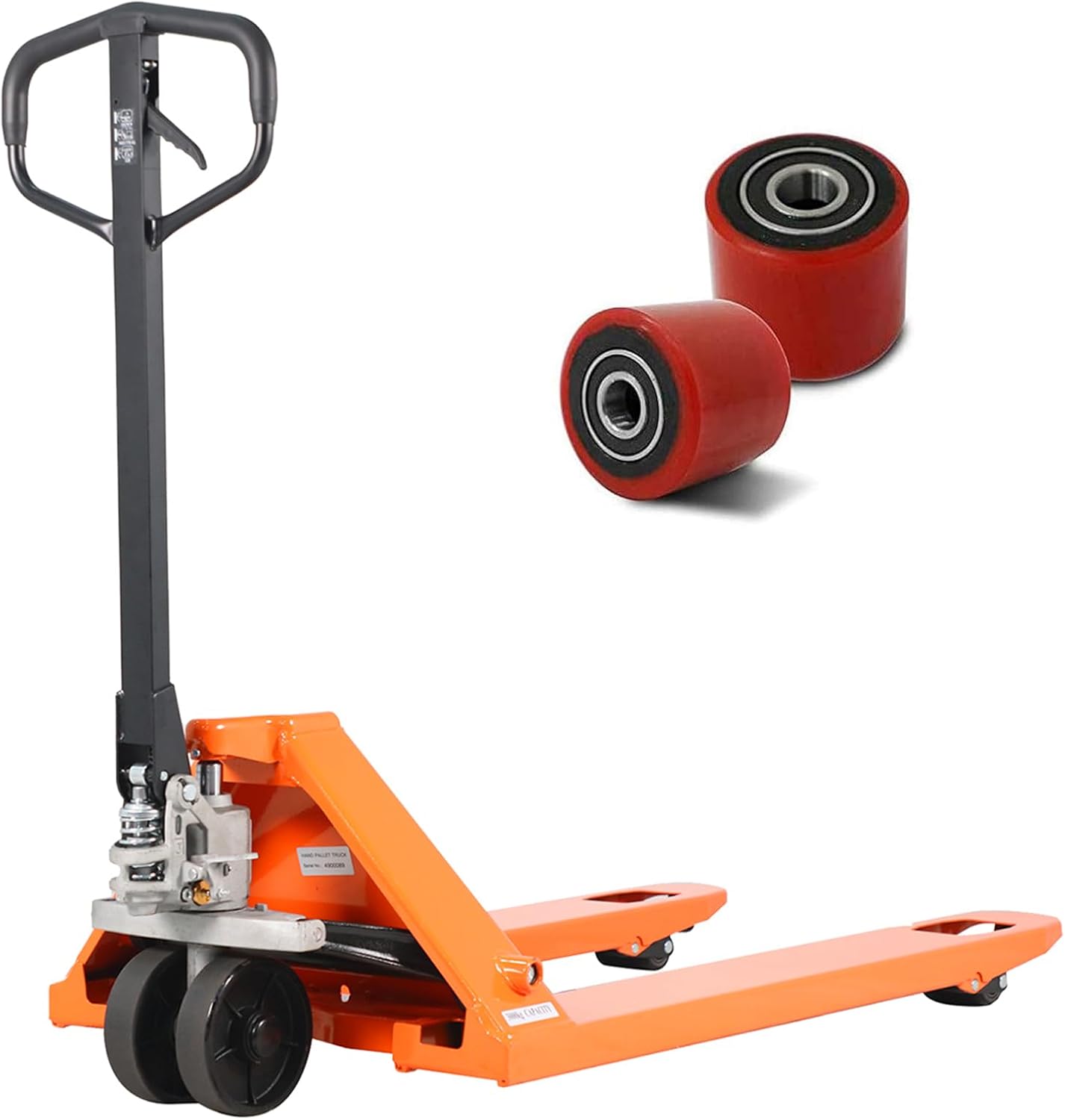 T Tory Carrier Pallet Jack, 6600 Lb. Capacity 27 x 48 Forks Mannual Pallet Truck, Hand Trucks with Replacement Load Wheels