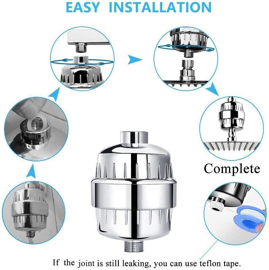 Shower Filter with Replaceable Cartridges Shower Water Purifier Remove Chlorine, Heavy Metals and Water Impurities, Protect Sensitive Skin and Health for All Your Family