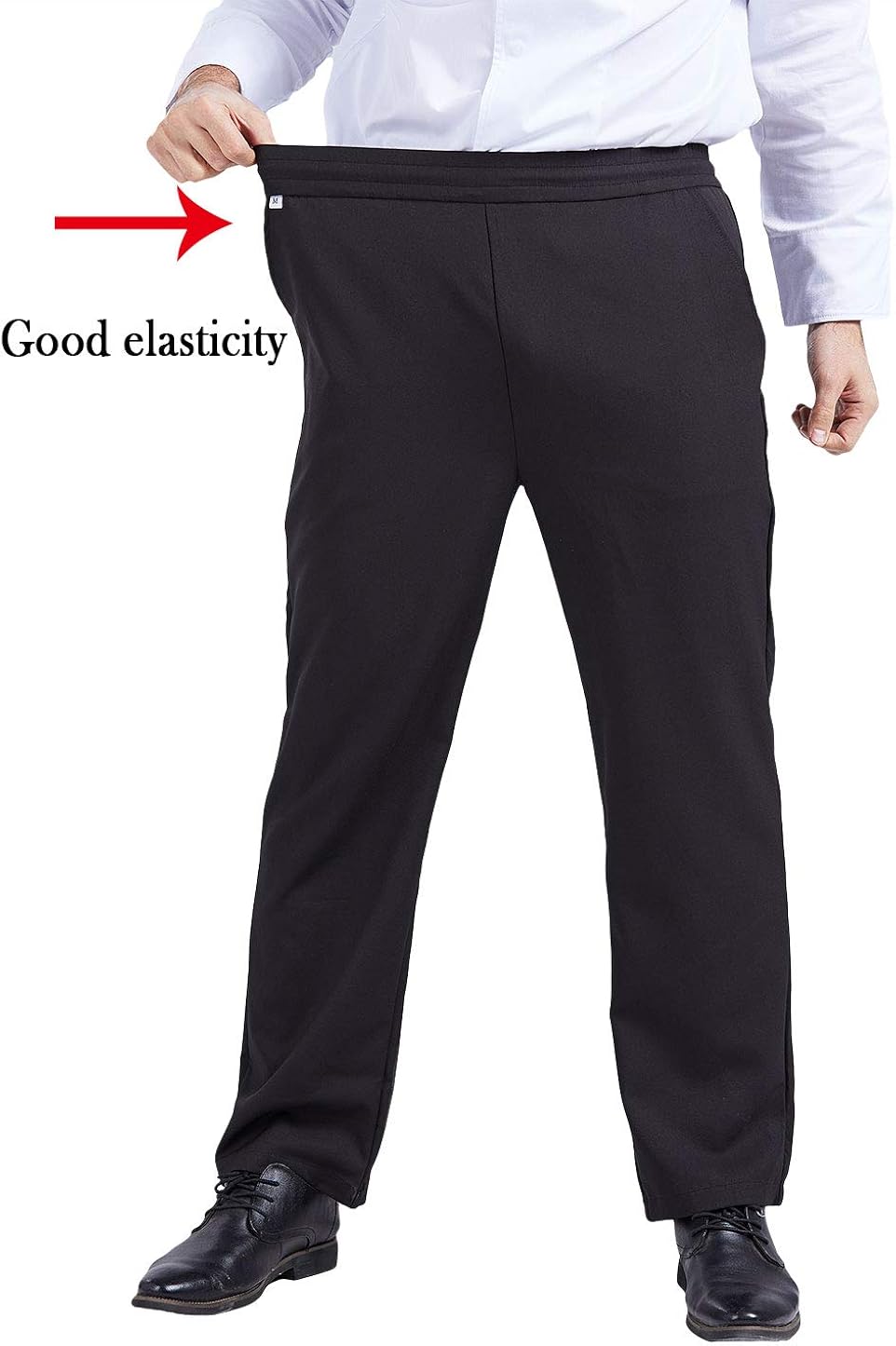 Nanxson Men's Baggy Chef Pants Restaurant Drawstring Work Pants with Elastic Waist CFM2012