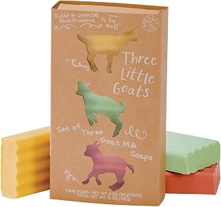 San Francisco Soap Company Simply Be Well Three Little Goats Goat Milk Soap Gift Set Of 3 (Set II) | Creamy Mango, Jabara Fruit, & Papaya |