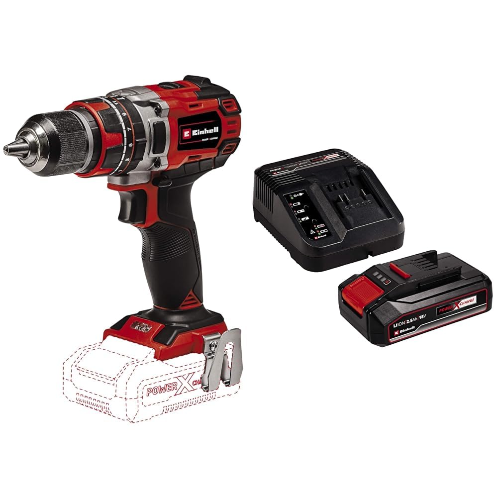 Einhell TP-CD 18/50 Li-i BL - Solo, Akülü Darbeli Vidalama ve Einhell 18V 2,5 Ah PXC Starter Kit (Başlangıç Seti)