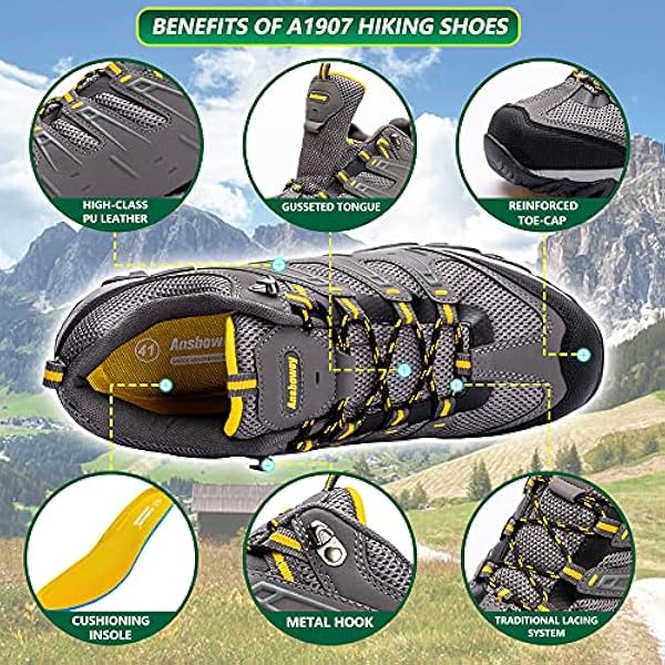 Ansbowey Zapatillas de Senderismo Hombres Mujeres Impermeable Bajo Zapatos de Trekking Exterior Calzado