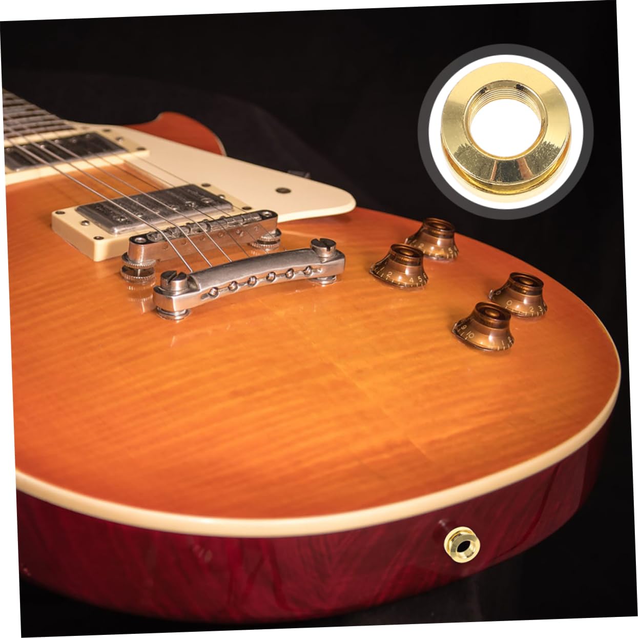 Levemolo Guitar Accessories Set 2pcs Endpin Cap Acoustic Guitar Strap Button Cap Cover