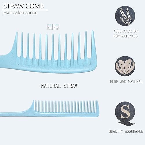 Miniatura 5 de BEROYAL Juego de peines para el cabello  Cepillo desenredante para cabello húmedo, peine de dientes anchos, peine de cola  Paquete multifuncional,