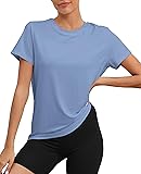 Workout Tops for Women UPF50+ Breathable Loose Fit Yoga T Shirts Short Sleeve Running Gym Athletic Tee Top