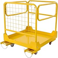 Vista 1 de Jaula de seguridad para carretilla elevadora de 1200 libras, plataforma de trabajo de carretilla elevadora de 36 x 36 pulgadas, con 4 ruedas, cesta
