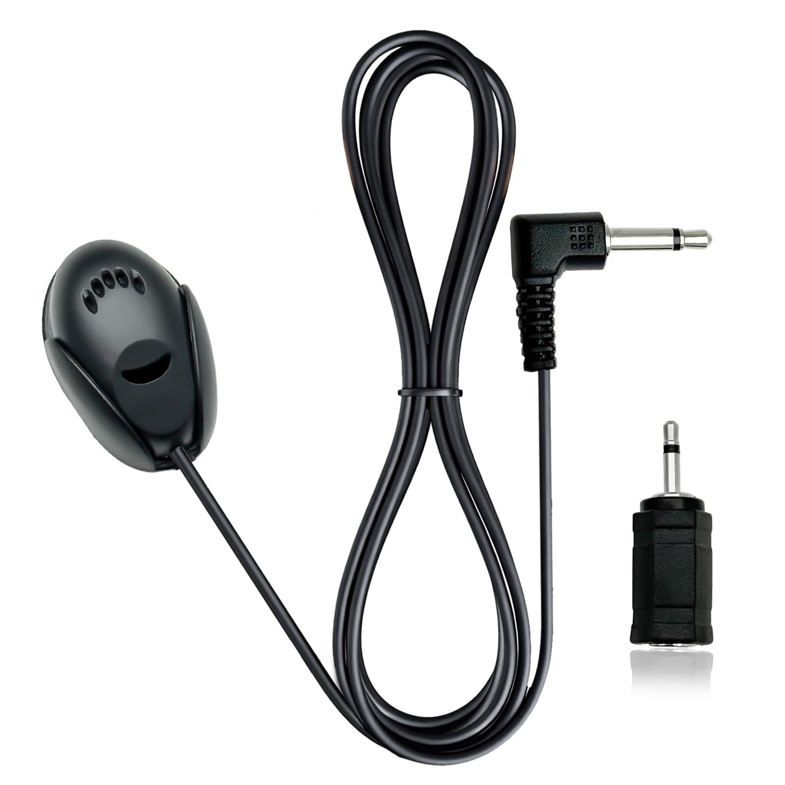 3.5mm Car Microphone with 9.85 ft Cable External Microphone Hands Free Mic for Pioneer Sony Kenwood Alpine Boss JVC Jensen Vehicle Head Unit Audio Enabled Stereo GPS DVD,3.5mm to 2.5mm Adapter