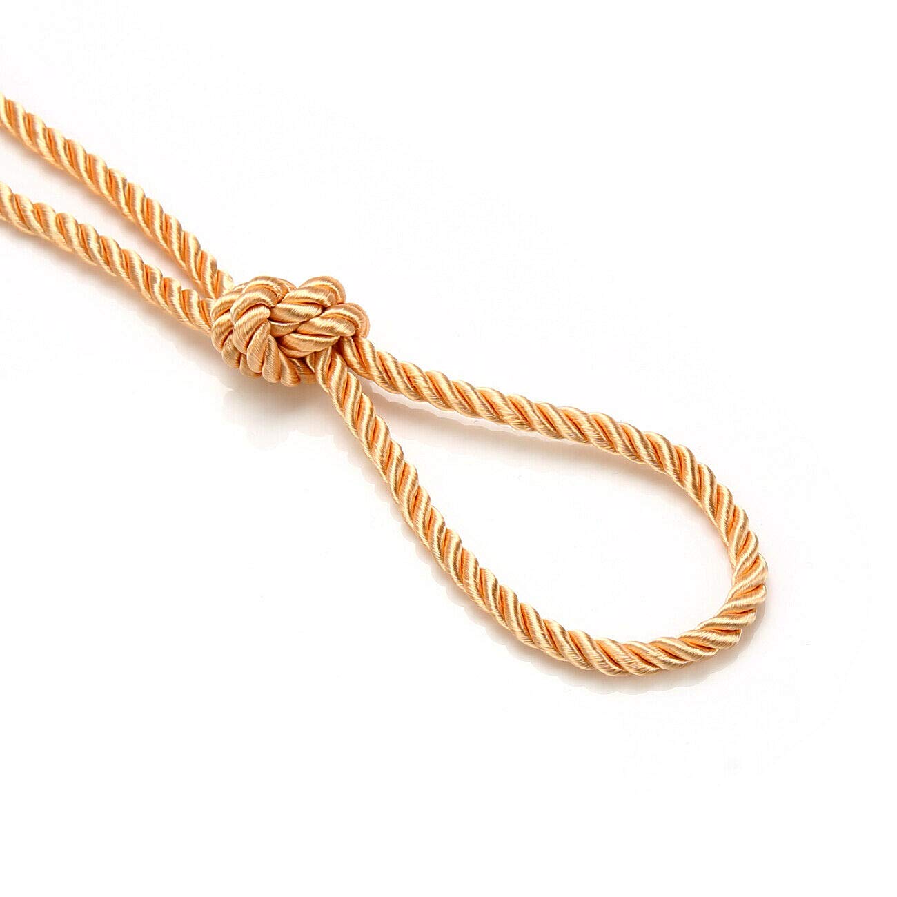 6mm Silky Barley Twist Cord Rope Braid 3 Ply & Matching 16mm Flanged Insertion Piping Furnishing Upholstery Crafts Trimming,36 Colors. High Strength, Neotrims. 5 Yards, Champagne Silk (Cord)