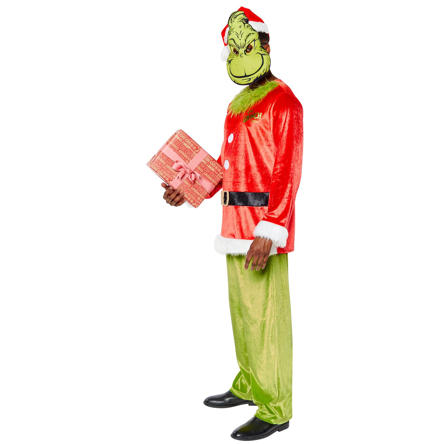 white christmas dresses The Grinch Costume Mask Cosplay Adult Christmas Santa Suit Fancy Dress –  Royalcart main image 0
