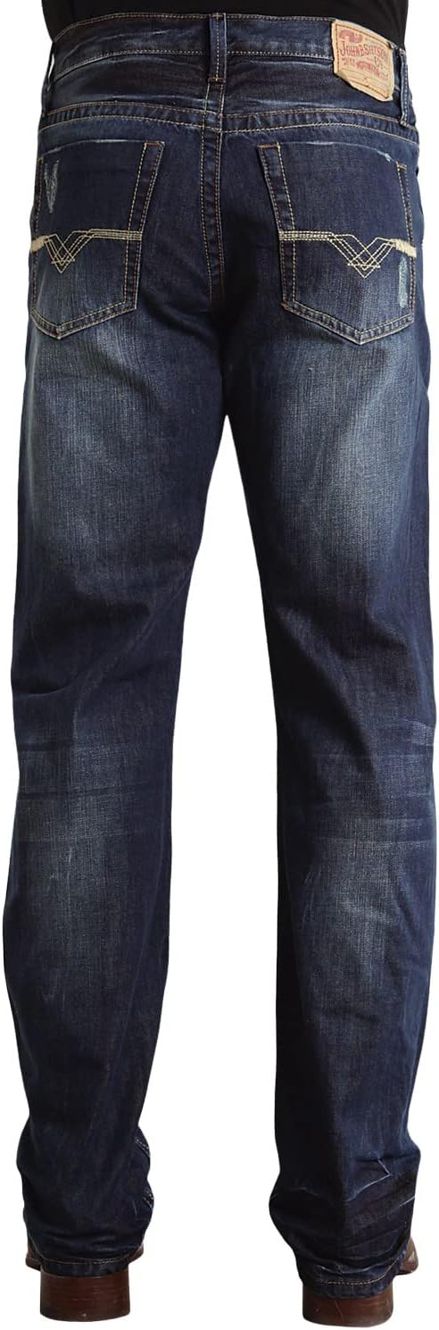 Stetson Men's Modern Straight Leg Jean, Blue, 36x32