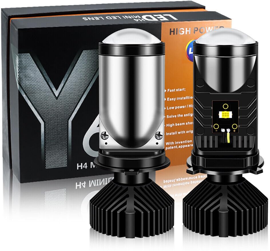 GONAMA H4/9003/HB2 LED Headlight Bulbs with Mini Projector Lens Canbus Hi/Lo Beam LED Headlight Kit for Headlight Retrofits or Fog Lamp Upgrade (Y6), White