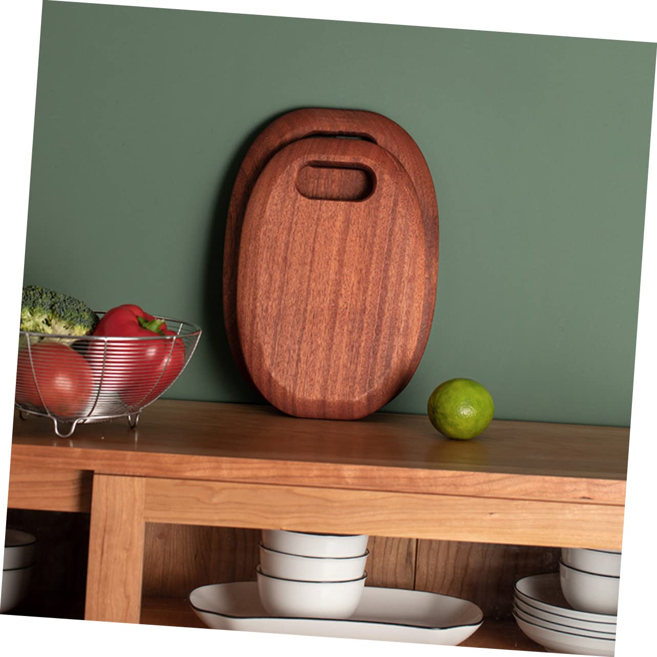 Planche à Découper en Bois Rectangulaire Marron, Billot de Découpe