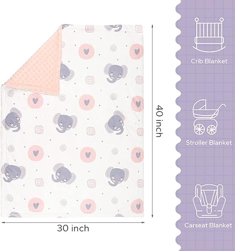 Miniatura 6 de FUNUPUP Mantas de bebé para niñas y niños unisex de felpa suave para recién nacidos 3 capas cálidas con respaldo de puntos 30 x 40 pulgadas haz de