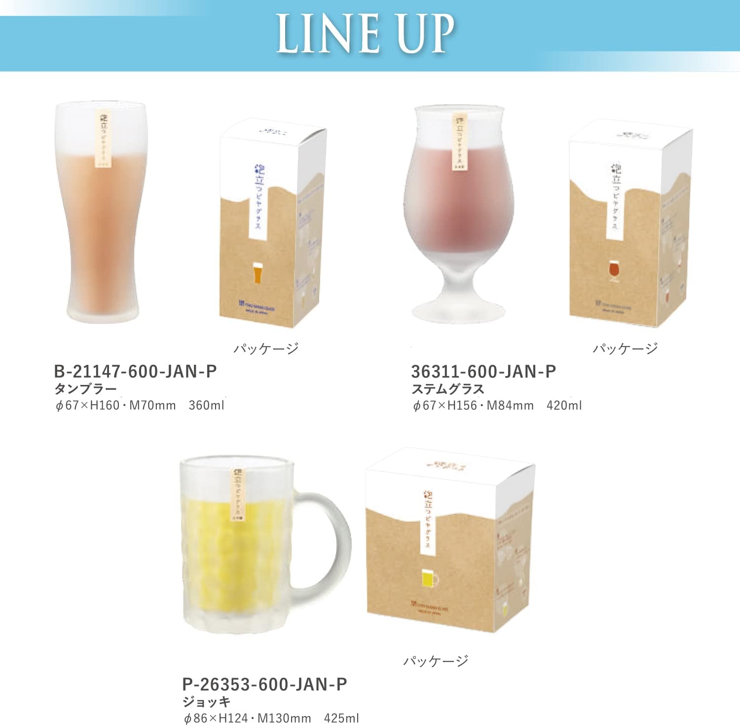Toyo Sasaki Glass 36311-600-JAN-P Father's Day Foaming Beer Stem Glass, Made in Japan, Dishwasher Safe, Clear Frosted, 14.2 fl oz (420 ml)