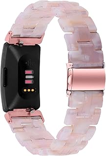 Compatible with Fitbit Inspire 2 / Inspire HR/Inspire Band Women Girl, Unique Elegant Resin Wristband Lightweight Adjustable Strap for Inspire & Inspire 2 & Inspire HR Fitness Tracker