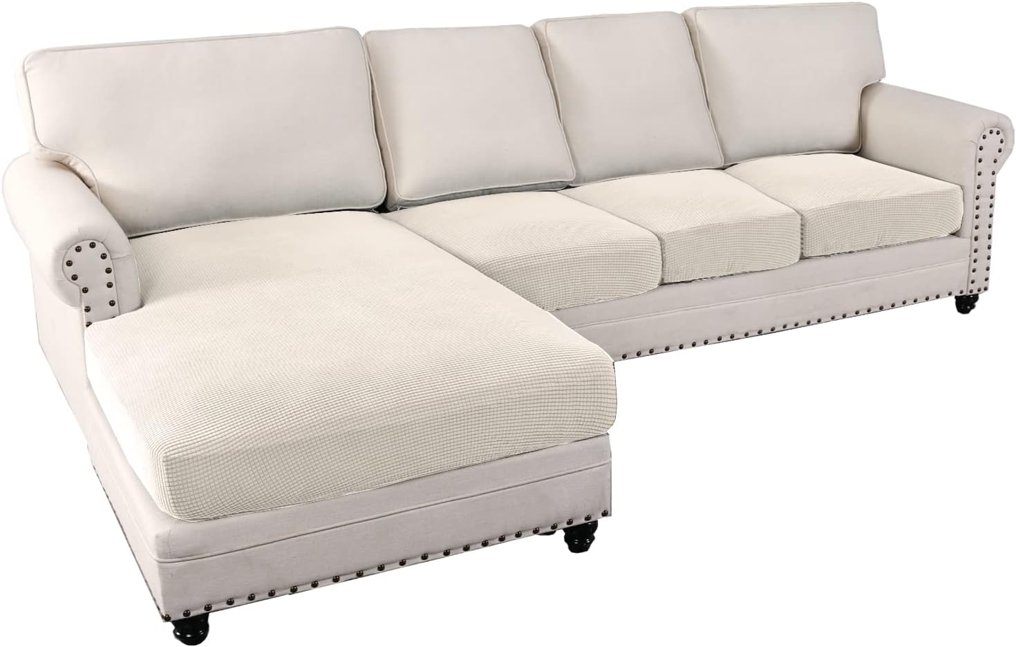 cjc Couch Covers 3 Piece Covers for Sectional Sofa L Shape Stretch