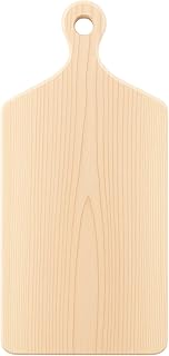 Hinoki Cypress Wood Cutting Board with Handle – 1" Thick Solid Serving Platter for Cheese, Veggies, Fruit & Charcuterie, Handmade Lightweight Tray, Made in Korea (16.5 X 7.9")