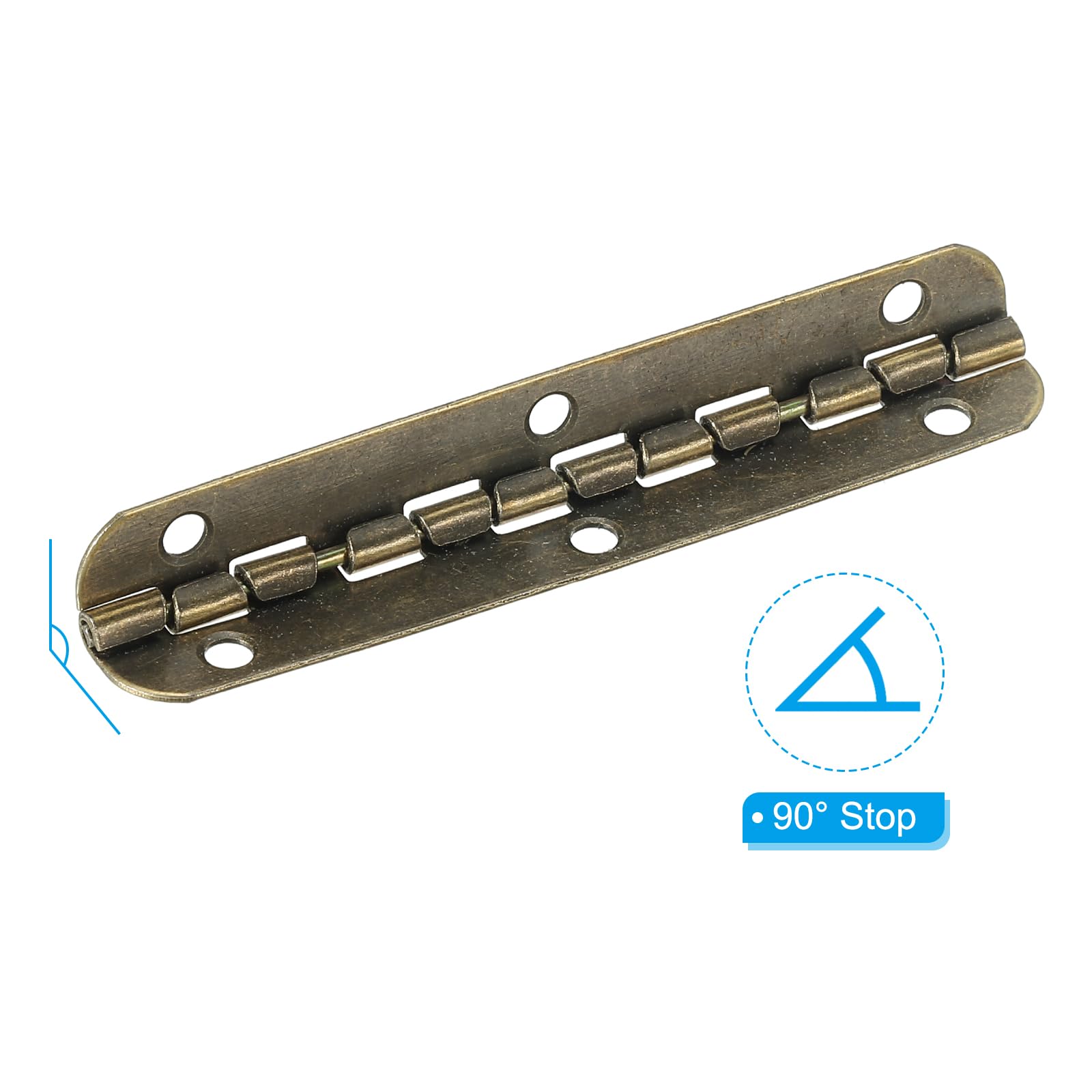 PATIKIL Small Piano Hinge 2.6" x 0.6", 8 Pack Mini 90-Degree Jewelry Box Hinges with Screw for Jewellery Wooden Boxes Brown - Image 3
