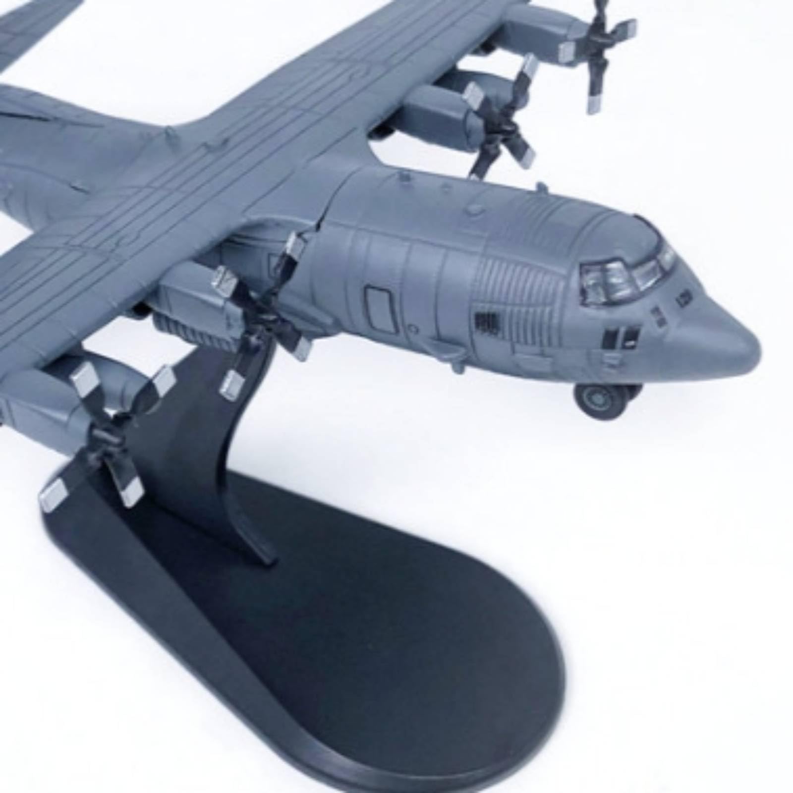 Modellino di Aereo da Trasporto tattico130 Realistico Modellino di Aereo con Supporto Fedele All'originale Modello con Supporto, AC-130 Monocromatico