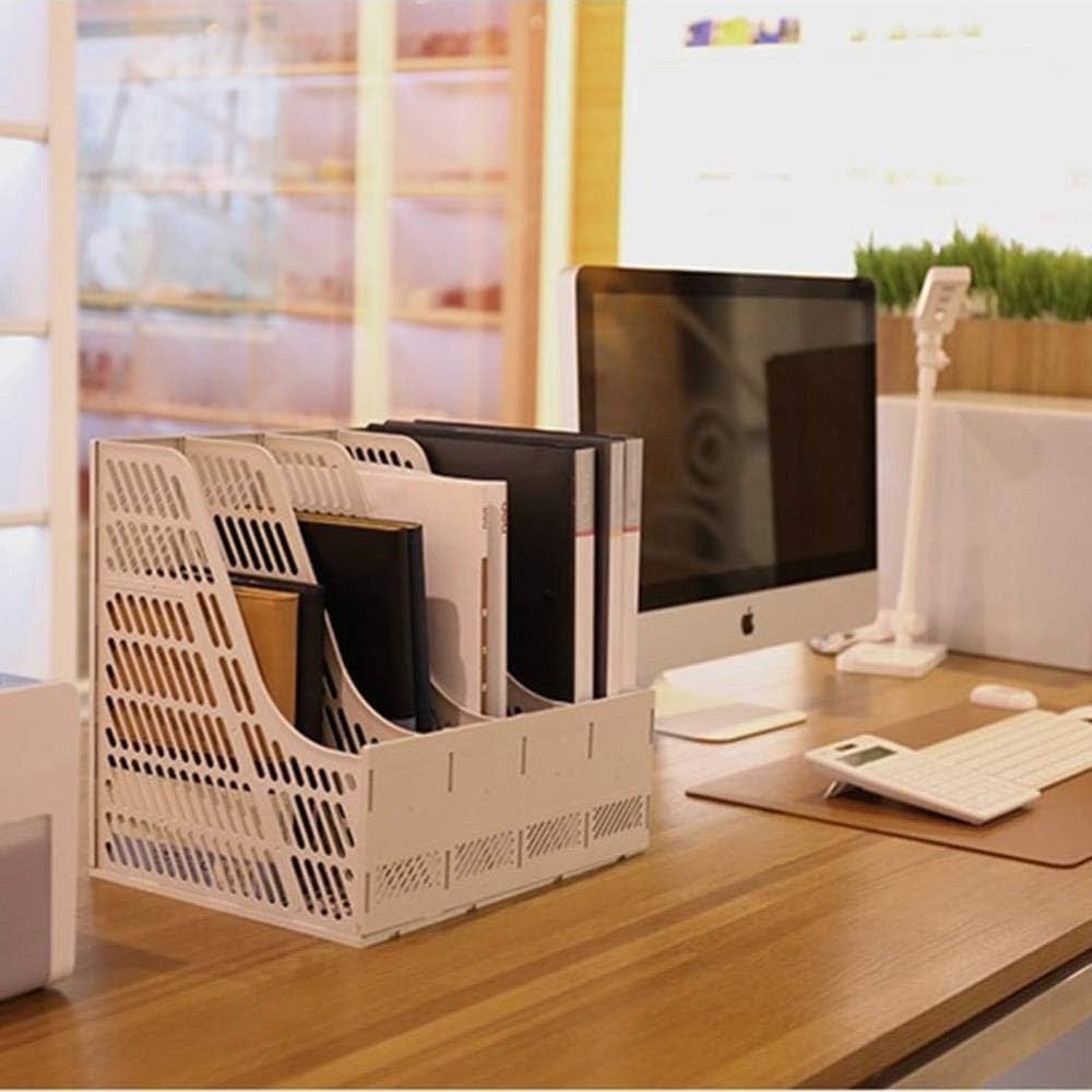 Organizer Da Scrivania 3 Ripiani Con Portadocumenti - Per Fogli A4, Riviste E Libri, Colore Nero