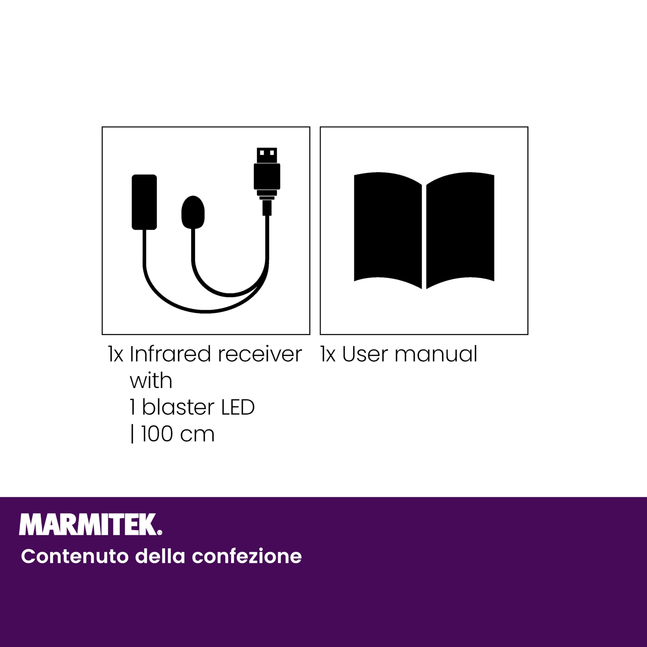 Ripetitore Infrarossi - Marmitek IR100USB - Controlla i dispositivi dietro la TV con il tuo telecomando - Metti i dispositivi AV fuori dalla vista - Alimentazione tramite uscita TV USB