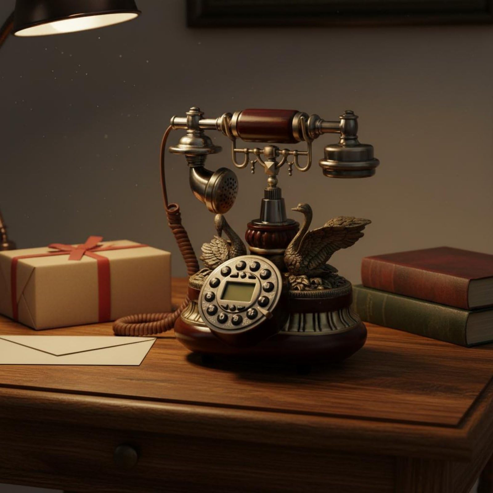 MagiDeal Teléfono Fijo Retro Teléfono de Escritorio Teléfono de Casa Teléfono Vintage con Compatibilidad de Tarjeta para Mayor Ubicación Llamadas Fluidas y