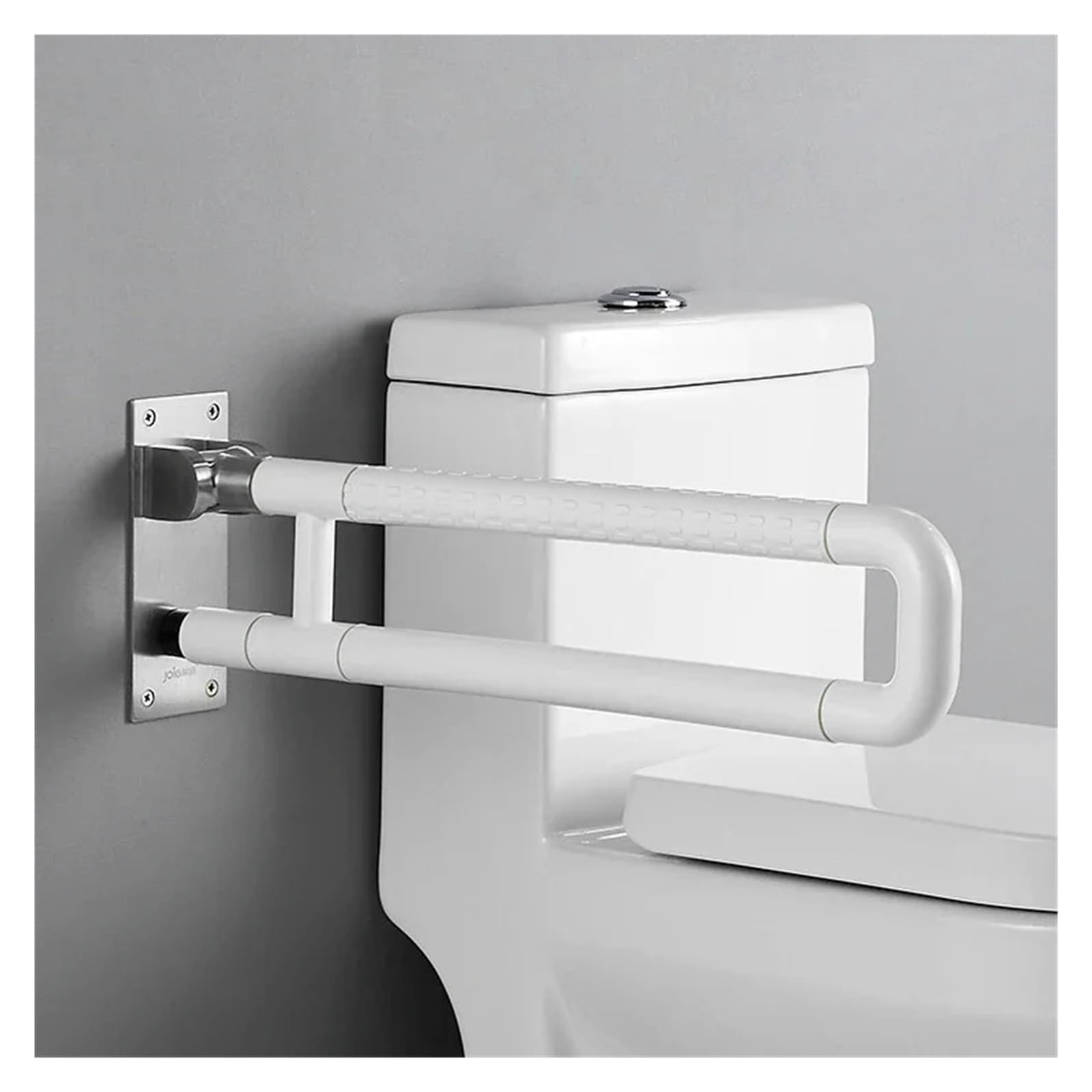 Padgcnor White Folding Bathroom Toilet Grab Rail Folding Grab Bar For Elderly Flip Up Down Toilet Abs Plastic Safety Rails(White)
