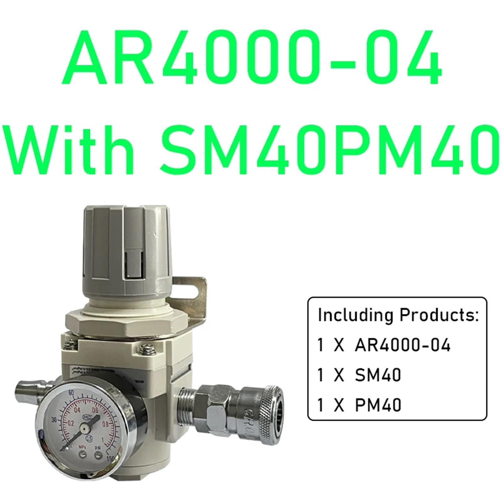 AR2000-02 AR3000-03 1/4 cala regulator ciśnienia powietrza sprężarka pompa gazowa jednostka sterująca z regulowanym manometrem 1 szt. (AR4000-04 SM40PM40)