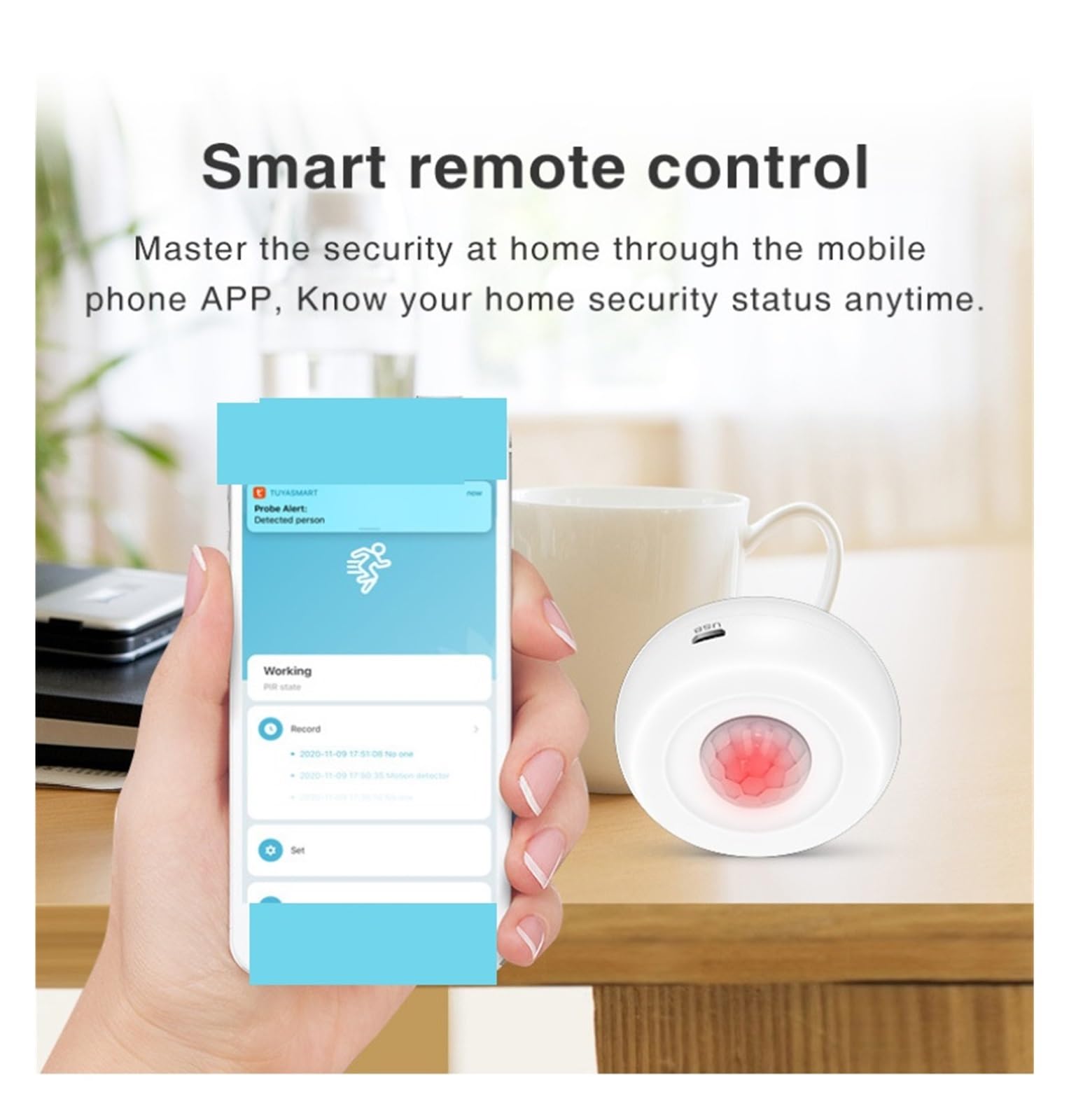 Sensor De Movimiento Inteligente, Alarma Antirrobo Seguridad, Monitoreo Remoto Vida, Detector Pasivo Infrarrojo Para casa y garaje