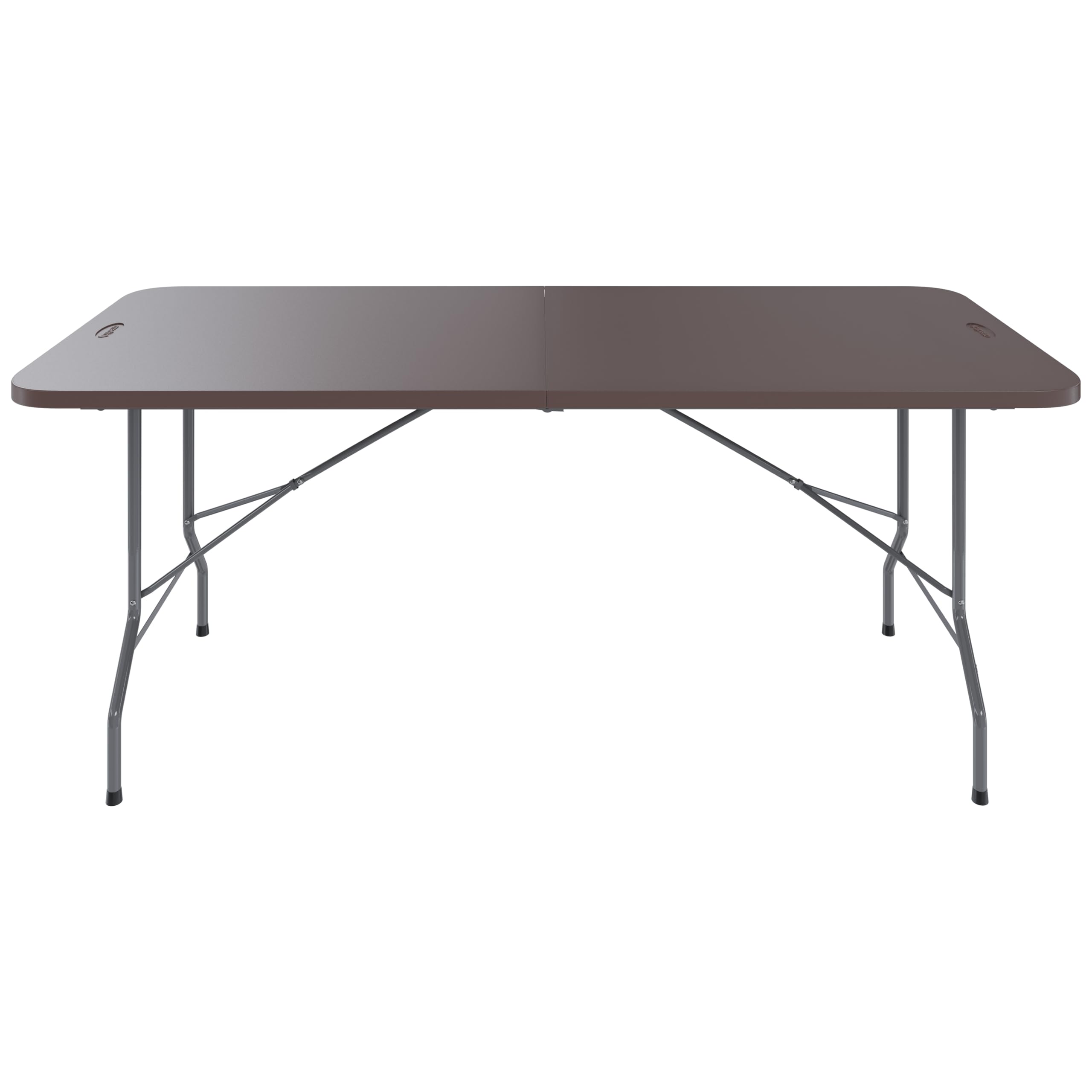 Tavolo Birreria Pieghevole in Resina Dura Soluzione Pratica per Terrazzo Campeggio Giardino Set Facile Trasporto Con Maniglia Adatto a Fiere Sagre Rettangolare Dimensioni 180 x 74 x 74 Cm Marrone