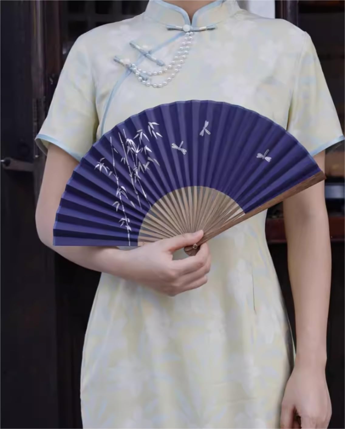 Abanico Plegable Chinese Abanico Japonés Abanico 1 Uds. Abanico Chino Vintage para Mujer Y Hombre, Ventilador Plegable Japonés Elegante Y Encantador, Amplia Gama De Usos Abanico de Mano(Blue)