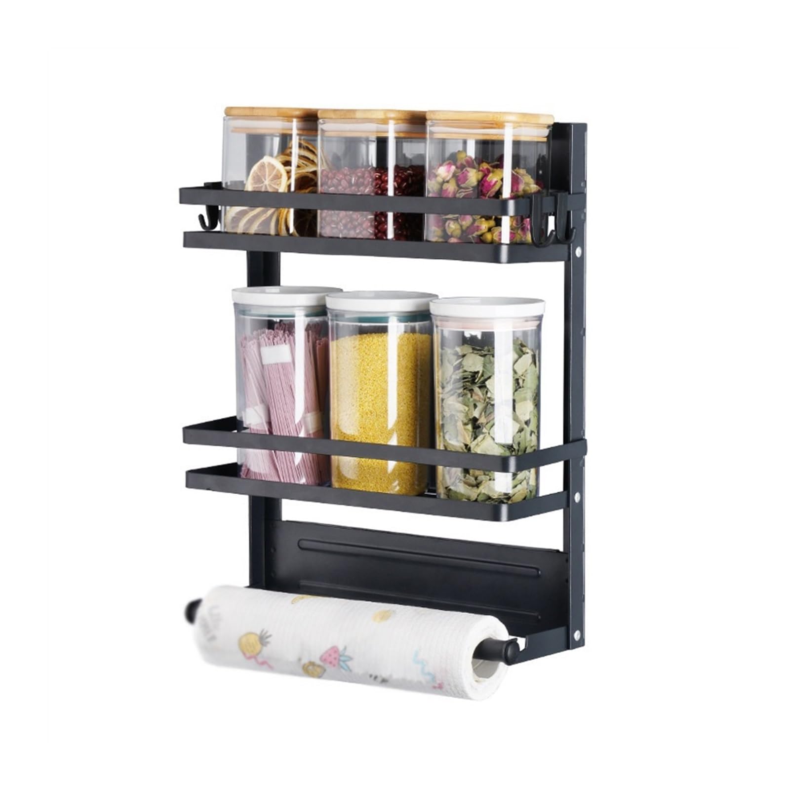 shangguanyun456 Spice Rack Foldable kitchen Spice Rack Organizer Magnet Shelf Racks Cabinet Refrigerator Space Saving Kitchen Organization for Jars