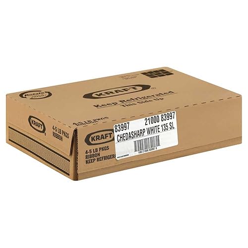 Kraft Queso blanco en rodajas de Chedasharp, 5 libras, 4 por caja.
