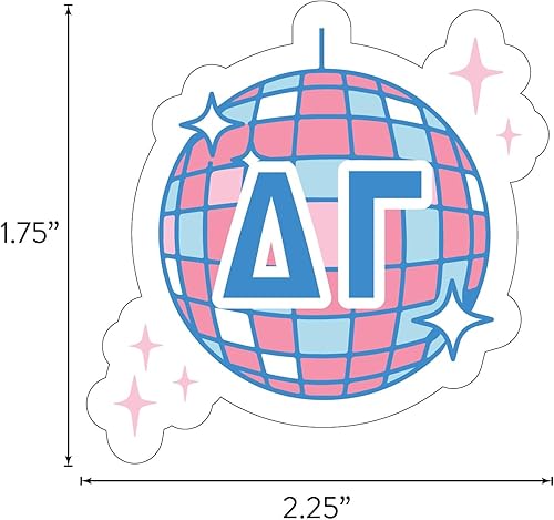 Miniatura 2 de Delta Gamma - Hoja de calcomanías de vinilo de diseño occidental con diseños oficiales, adhesivo extraíble, 10 calcomanías por hoja, por Sorority