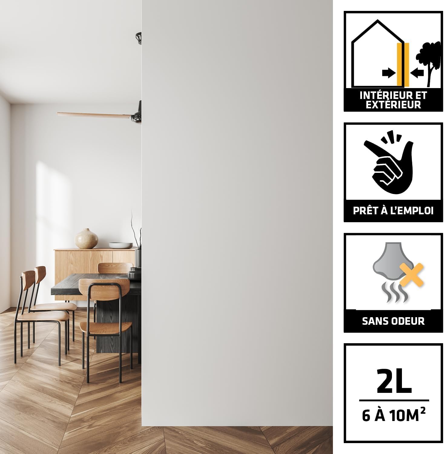 SIKA - Mastic silicone sanitaire - Spécial cuisines - Int/Ext - Longue durée - Blanc - 300 ml + Résine pour traitement intérieur des murs humides - Anti-moisissure - Anti-humidité - 2L