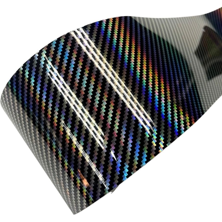 Vinilo Coche Adhesivos de vinilo de fibra de carbono for coche, película de revestimiento for tuning, color negro, rojo, plateado, azul y dorado, arcoíris 5D Vinilo Fibra Carbono(Silver,10CM X 300CM)