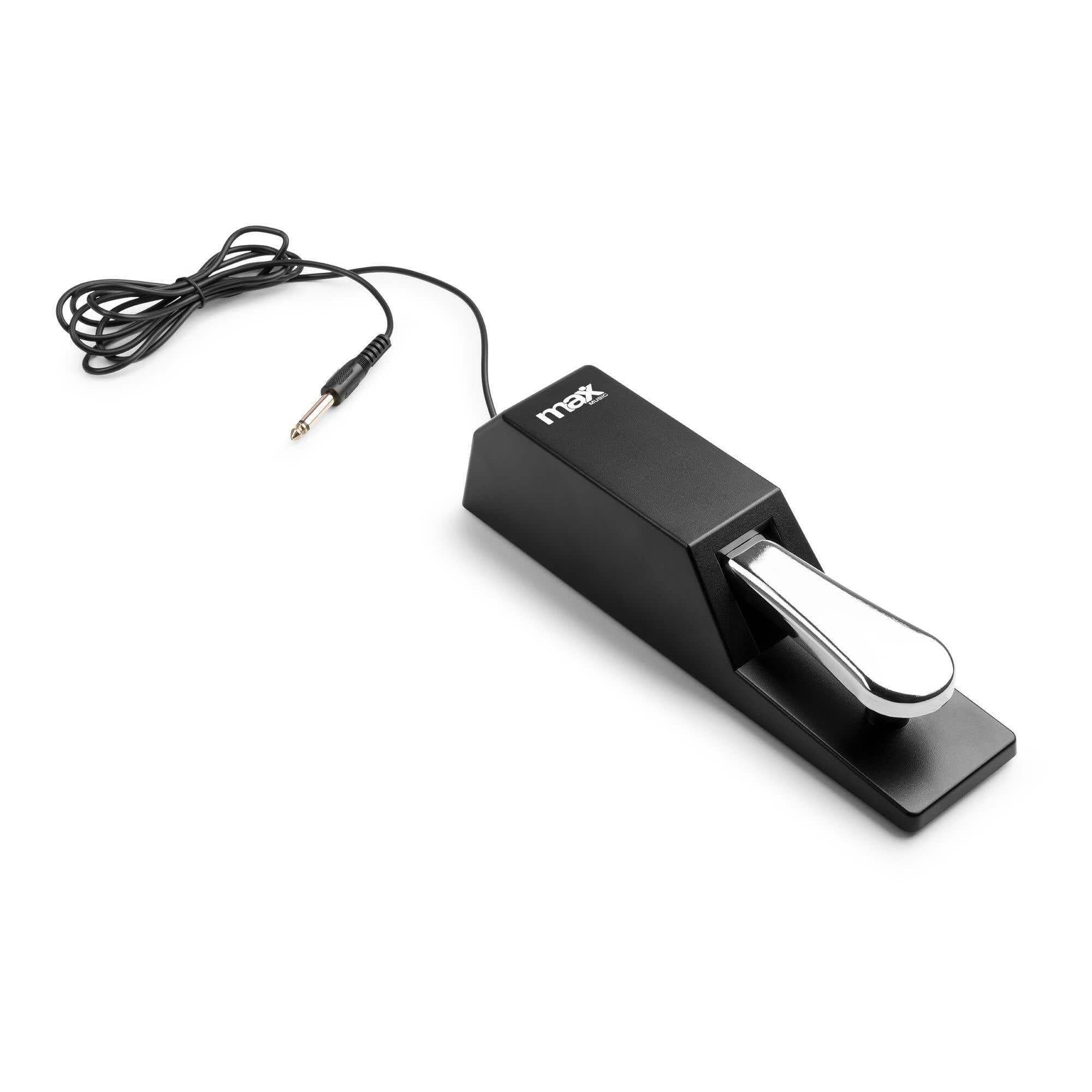 Pédale de Sustain Universelle Max - Compatible avec tous les Claviers Électroniques, Sensation Réaliste, Design Chromé, Base Anti-Dérapante, Idéal pour prolonger le Son des Notes