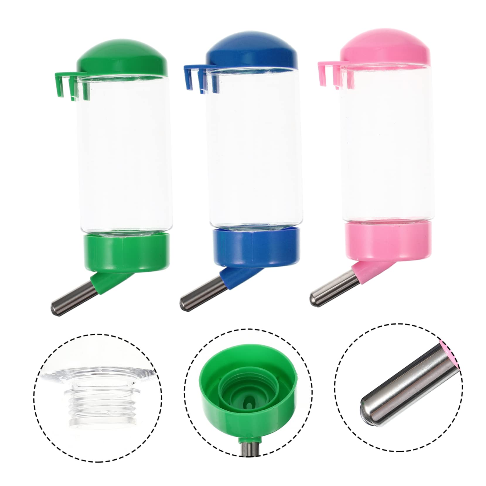 BESPORTBLE 6 Piezas Bebedor De Conejos Alimentador De Agua Transparente Alimentador De Agua para Hámster Botella De Agua para Mascotas Hámster Bebiendo Chinchillas Puppy Feeder El Plastico