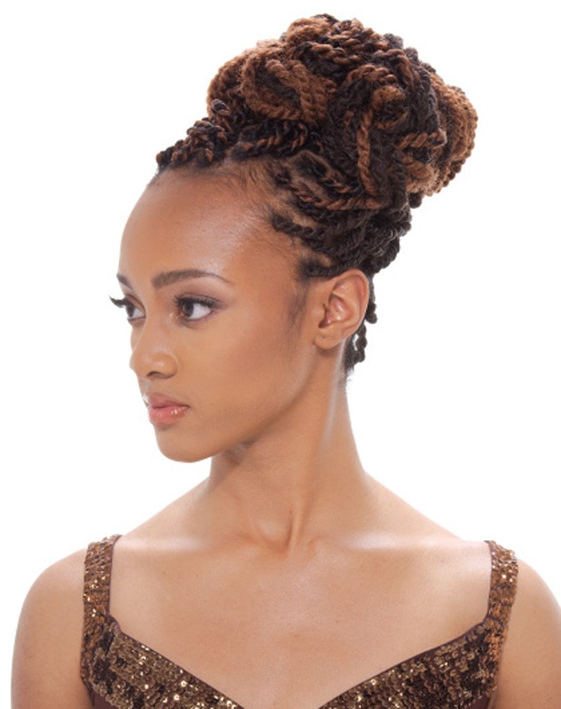 Janet Collection Afro Twist Marley Braid Crochet Hair 4 Pack (#2)