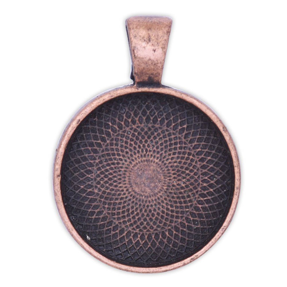 20PCS 20mm Round bezels pendant trays,circle pendant trays,Photo Pendants (Antique Copper)