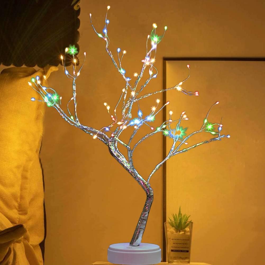 Dan&Dre Bonsai Tree Lamp, Colorful 108 LED Fairy Light Spirit Tree, Table/Desk DIY Decorative Light