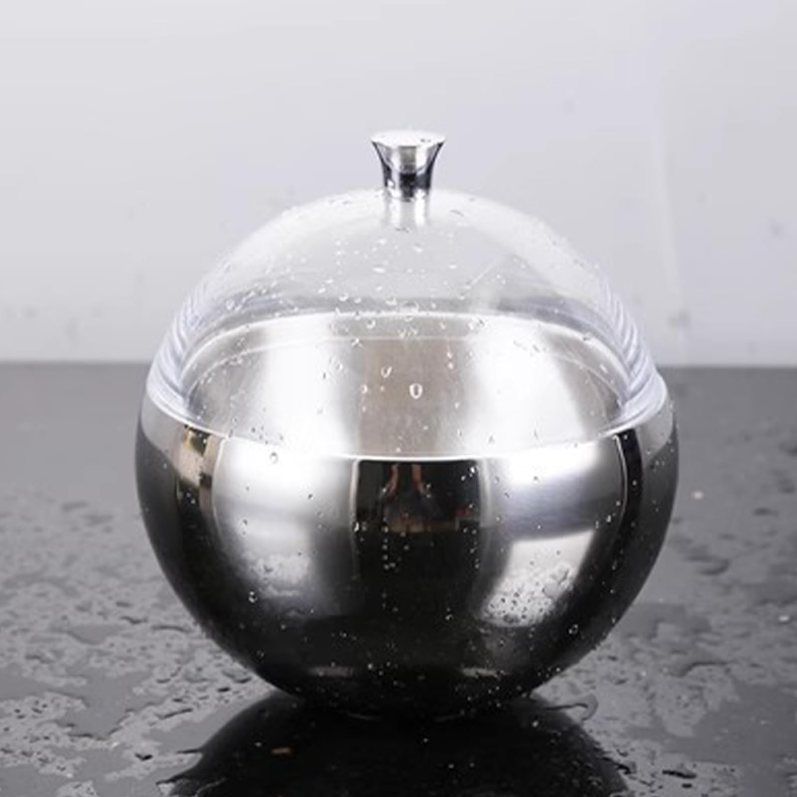 Secchiello per ghiaccio a forma di sfera in acciaio inox con coperchio a tenuta stagna ed ergonomico, per feste all'aperto e