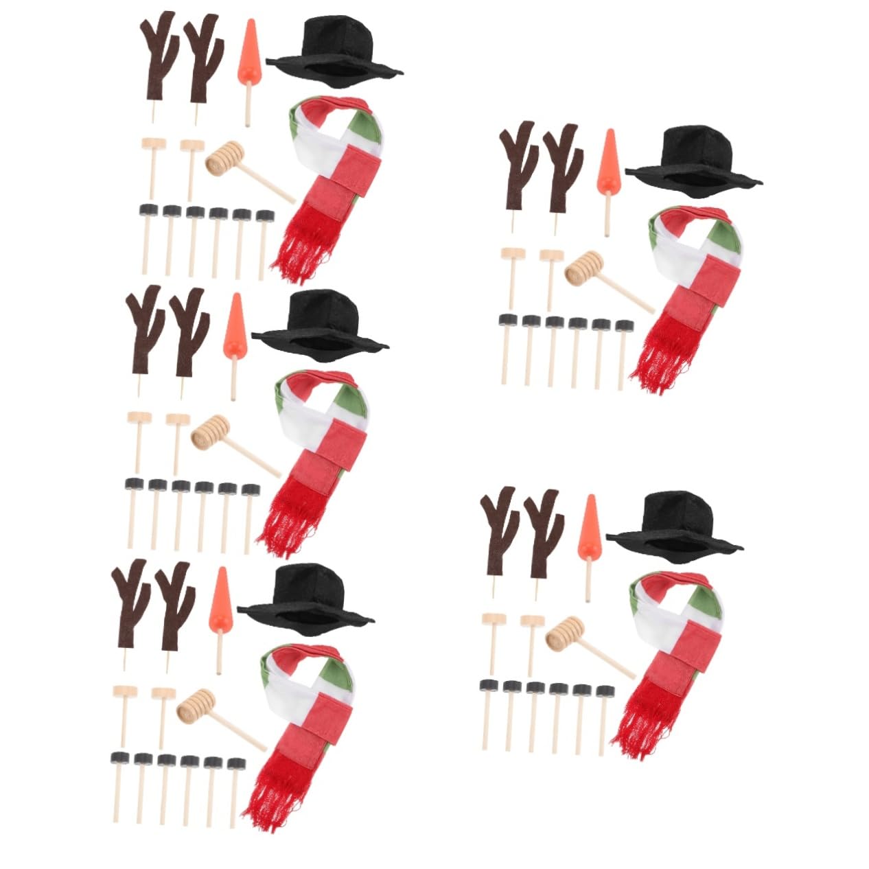 PRETYZOOM 5 Sätze Weihnachtsschneemanndekorationen Weihnachtsschmuck Schneemann Selber Machen Schneemann-bastelbedarf Schneemannmützen Zum Basteln Schneemann Bausatz Selber Machen Hölzern