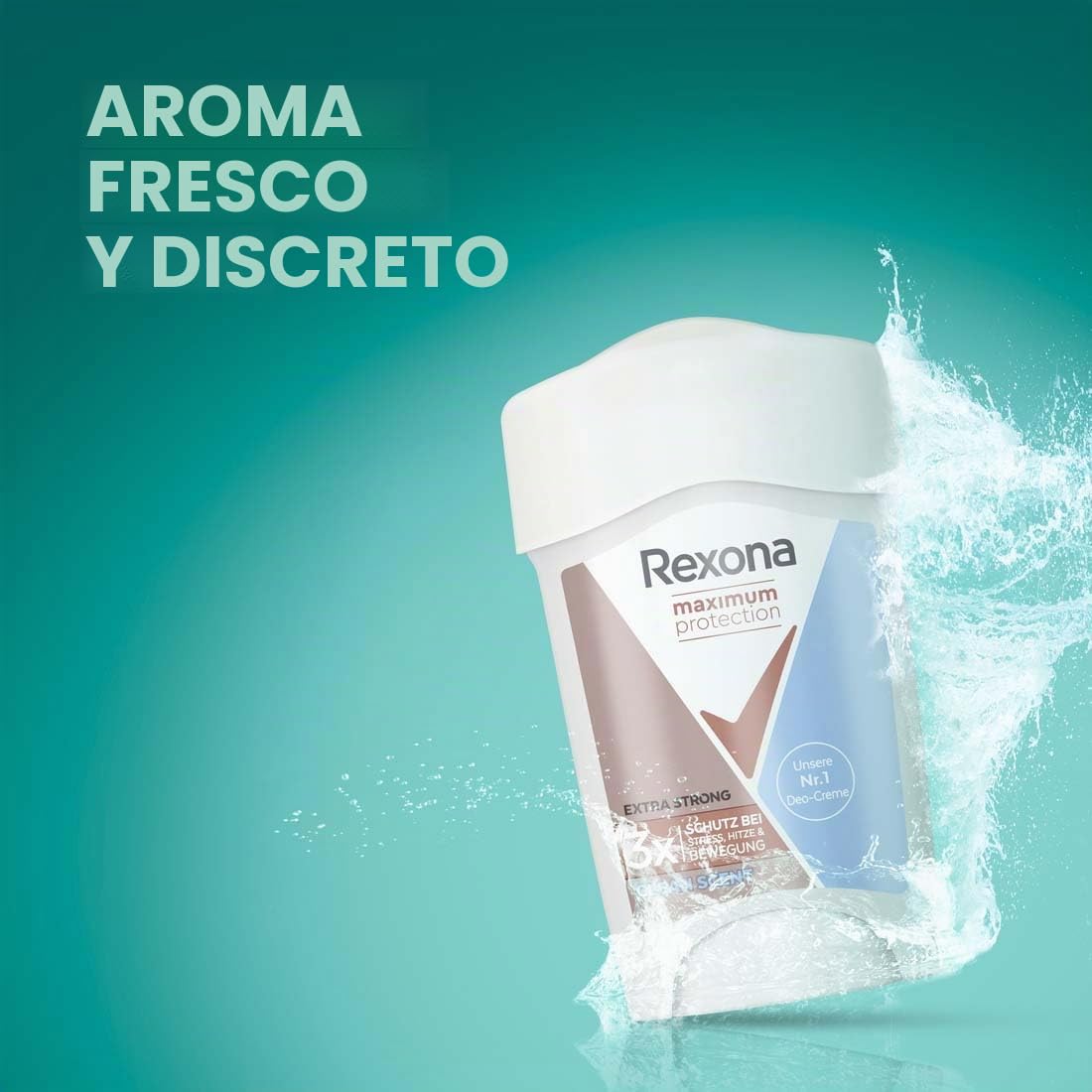 Rexona Maximum Protection - Desodorante antitranspirante en crema Clean Scent con 48 horas de protección contra la sudoración intensa y el olor corporal, 45 ml, 7 unidades