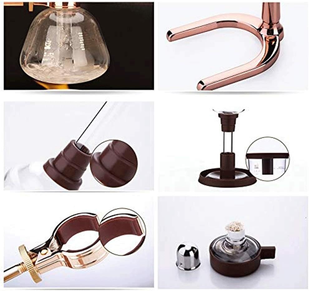 Coffee machine manual coffee pot siphon household siphon pot set glass coffee machine coffee machine manual grinder(E)